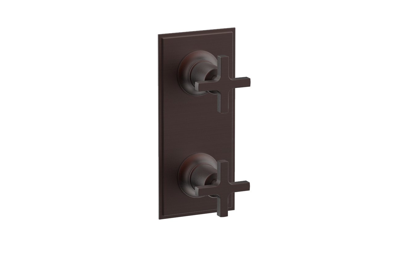 Phylrich HEX MODERN Cross Handle Pair Trim Set for Thermostatic Control with Volume Control or Diverter