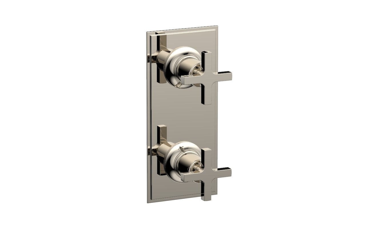 Phylrich HEX MODERN Cross Handle Pair Trim Set for Thermostatic Control with Volume Control or Diverter