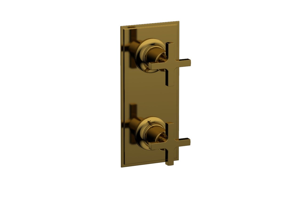 Phylrich HEX MODERN Cross Handle Pair Trim Set for Thermostatic Control with Volume Control or Diverter