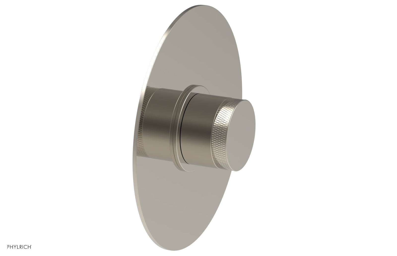 Phylrich BASIC II Pressure Balance Round Shower Plate & Handle Trim, Knurled Handle