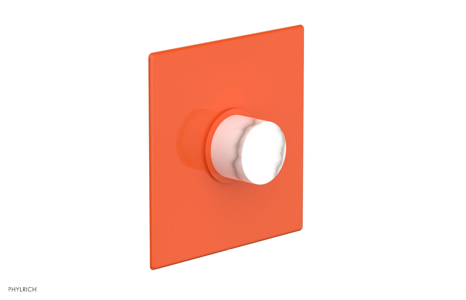 Phylrich BASIC II Pressure Balance Square Shower Plate & White Marble Handle Trim