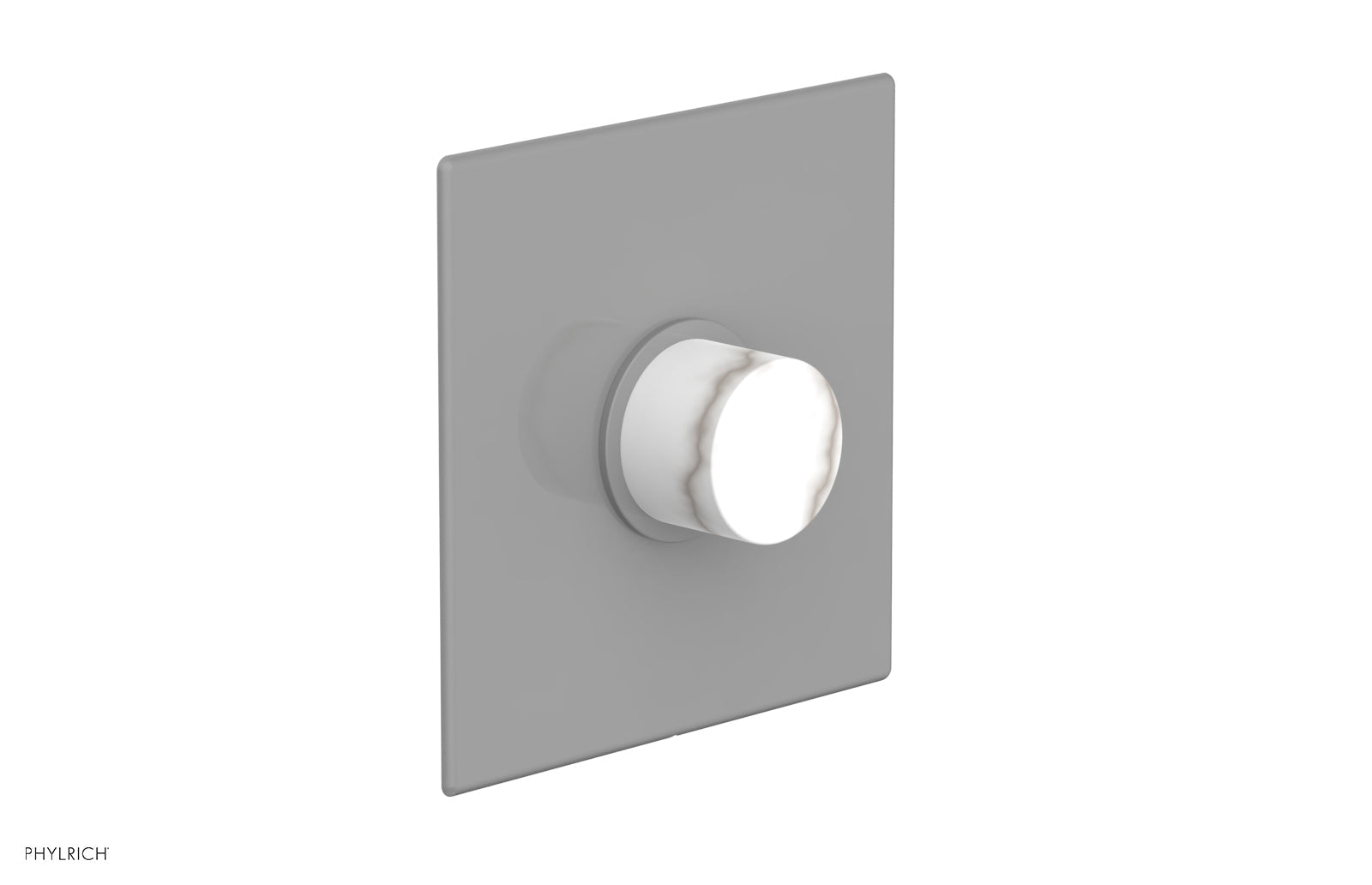 Phylrich BASIC II Pressure Balance Square Shower Plate & White Marble Handle Trim
