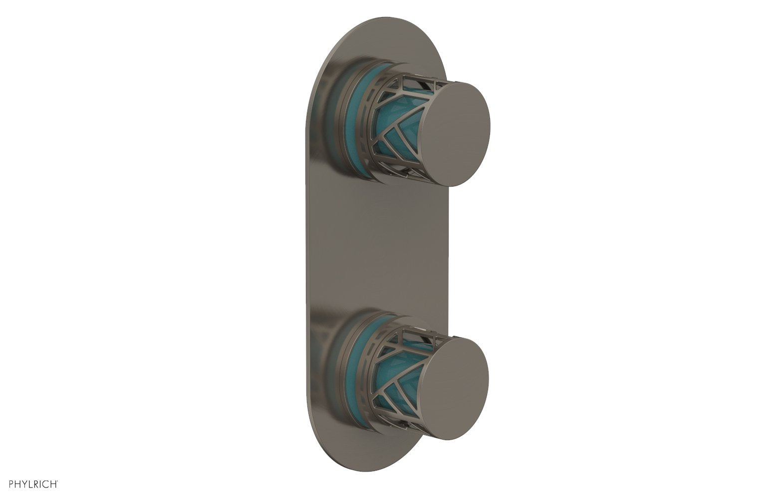 Phylrich JOLIE Thermostatic Valve with Volume Control or Diverter with "Turquoise" Accents