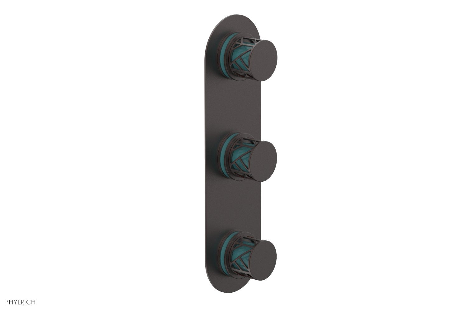Phylrich JOLIE Thermostatic Valve with Two Volume Control with "Turquoise" Accents