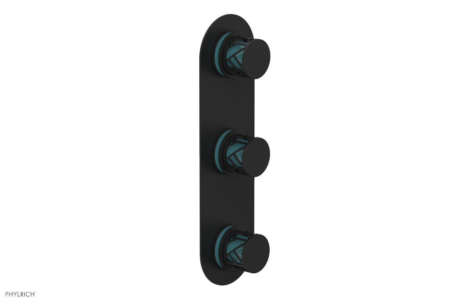 Phylrich JOLIE Thermostatic Valve with Two Volume Control with "Turquoise" Accents