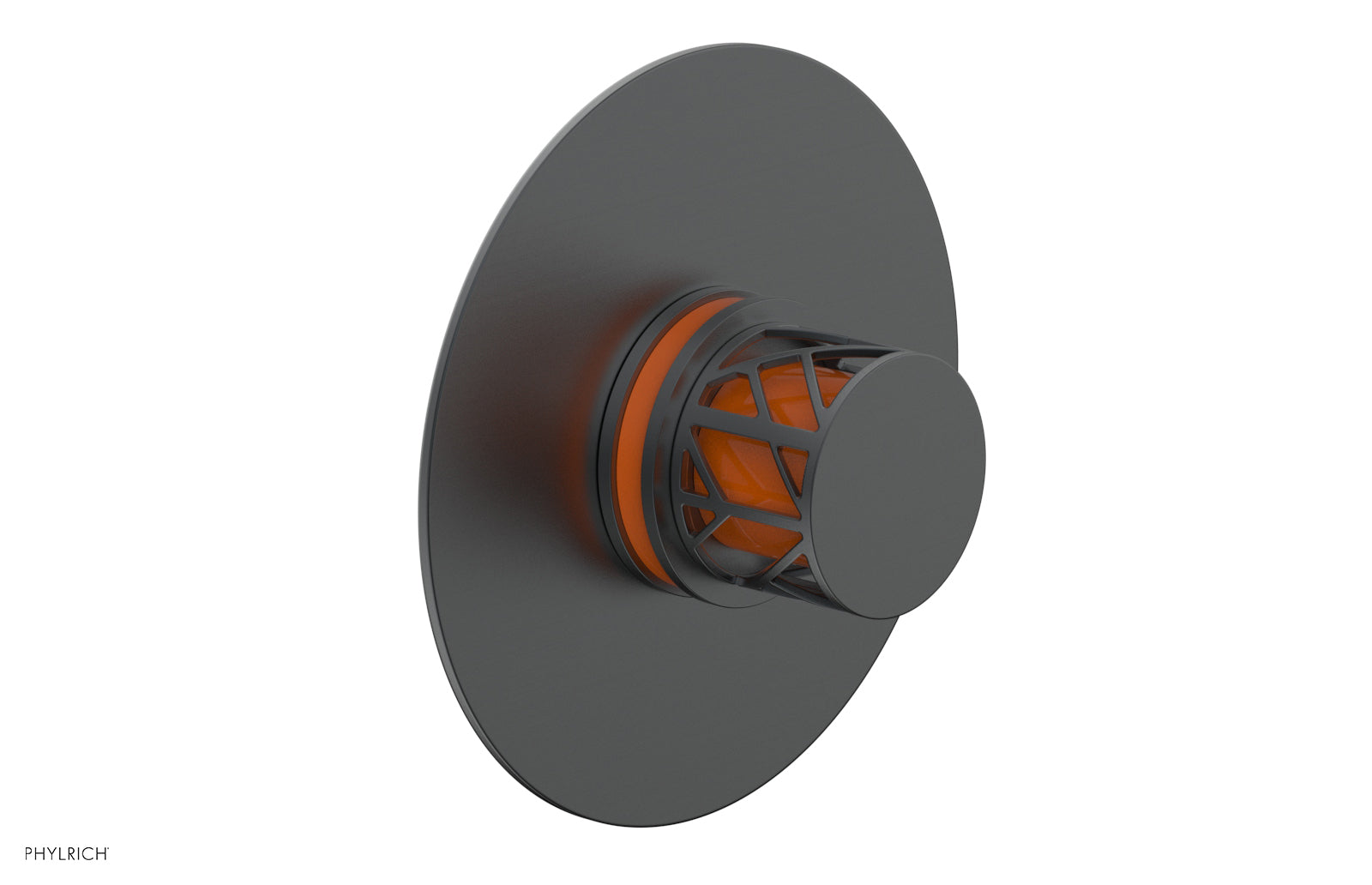 Phylrich JOLIE Pressure Balance Shower Plate & Handle Trim, Round Handle with "Orange" Accents