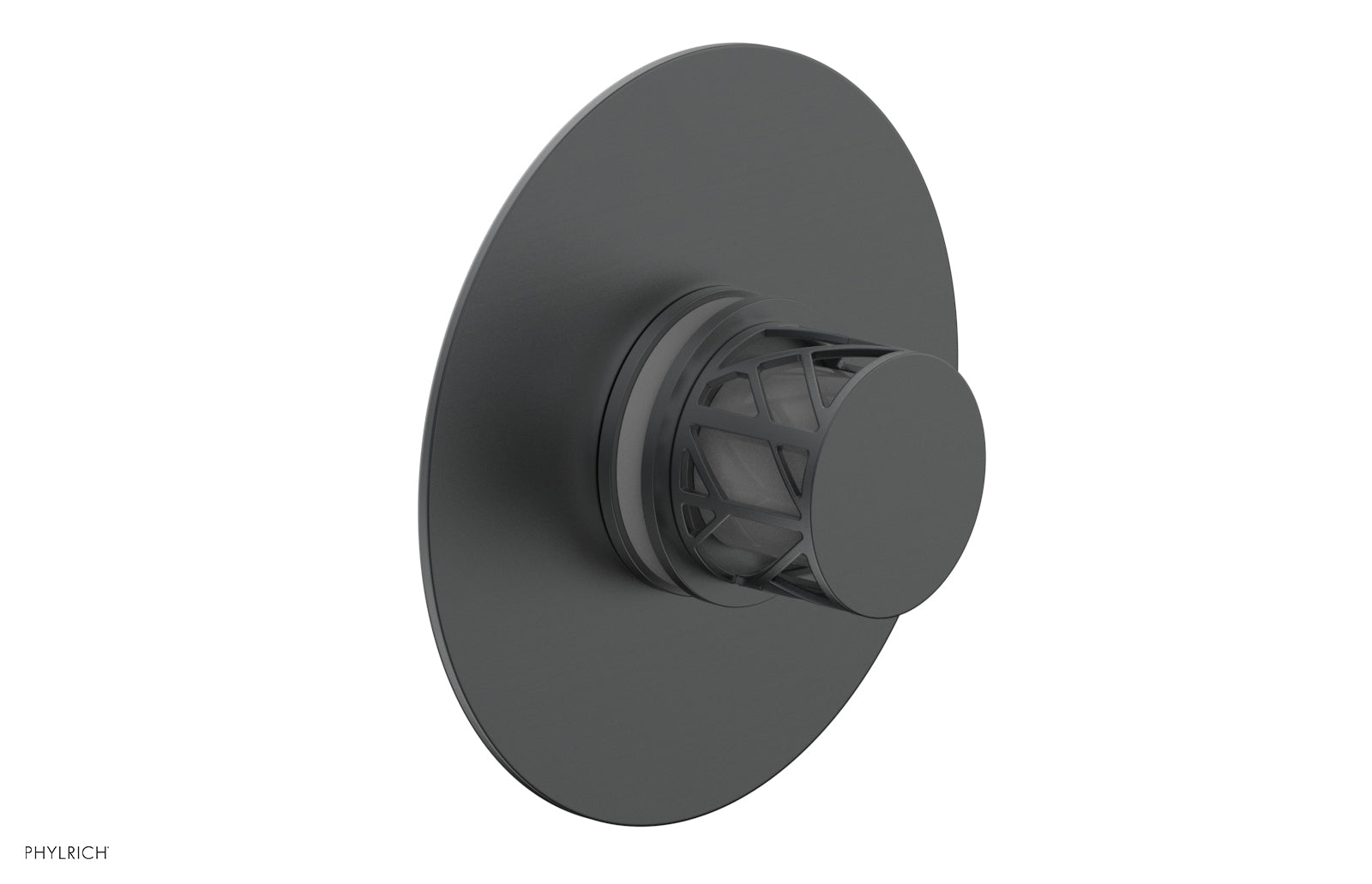 Phylrich JOLIE Pressure Balance Shower Plate & Handle Trim, Round Handle with "Grey" Accents