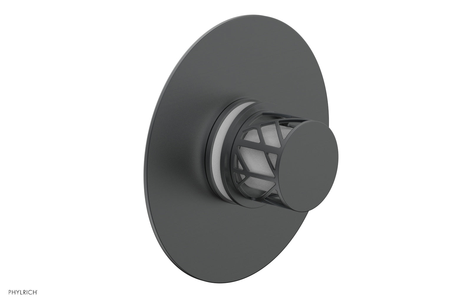 Phylrich JOLIE Thermostatic Shower Trim, Round Handle with "White" Accents