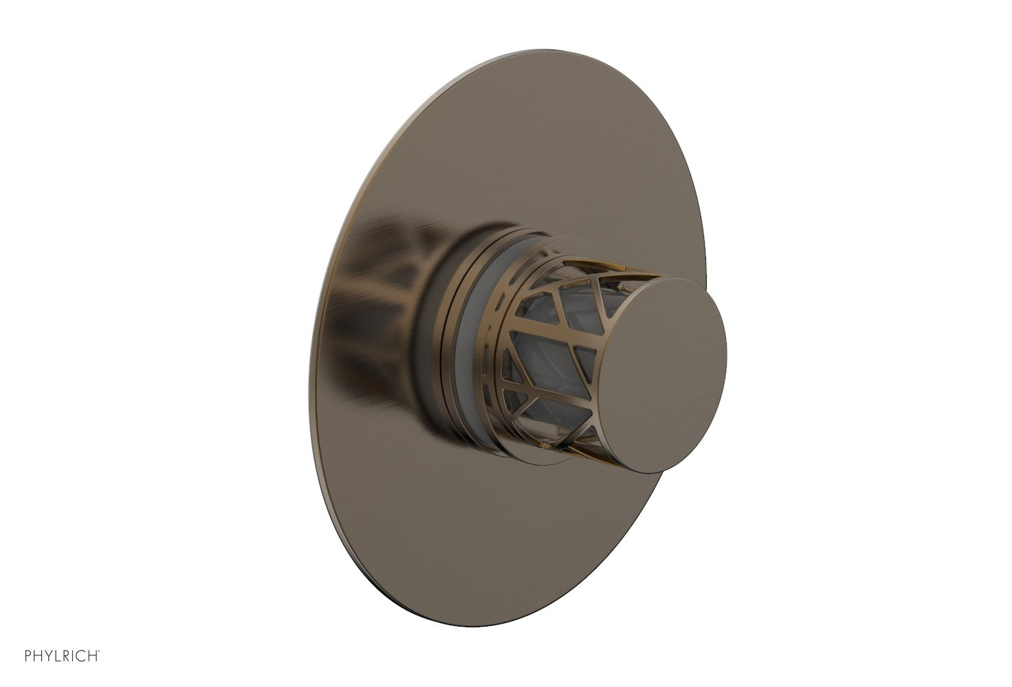 Phylrich JOLIE Pressure Balance Shower Plate & Handle Trim, Round Handle with "Grey" Accents