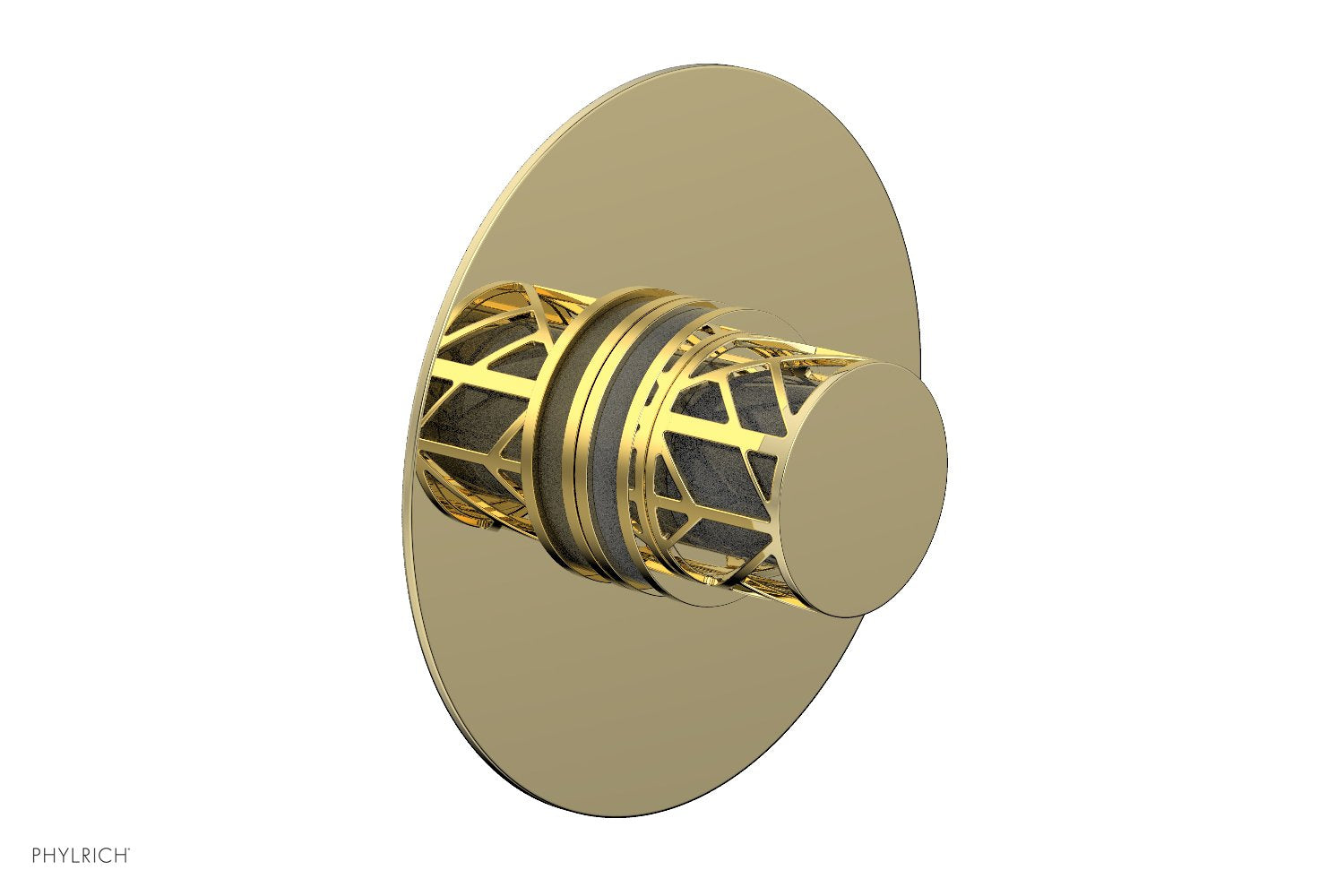Phylrich JOLIE Pressure Balance Shower Plate & Handle Trim, Round Handle with "Grey" Accents