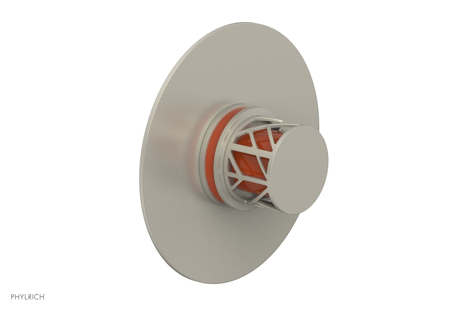 Phylrich JOLIE Pressure Balance Shower Plate & Handle Trim, Round Handle with "Orange" Accents