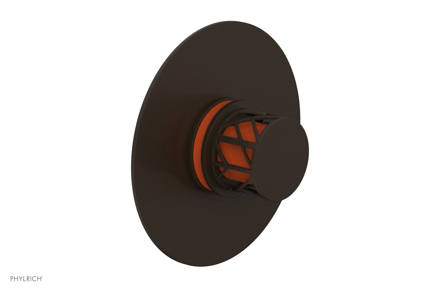 Phylrich JOLIE Pressure Balance Shower Plate & Handle Trim, Round Handle with "Orange" Accents