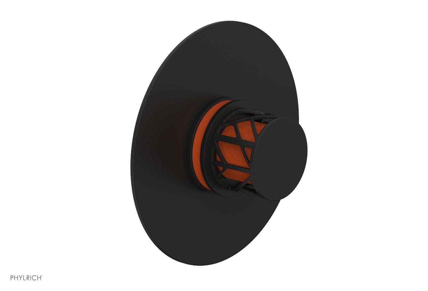 Phylrich JOLIE Pressure Balance Shower Plate & Handle Trim, Round Handle with "Orange" Accents