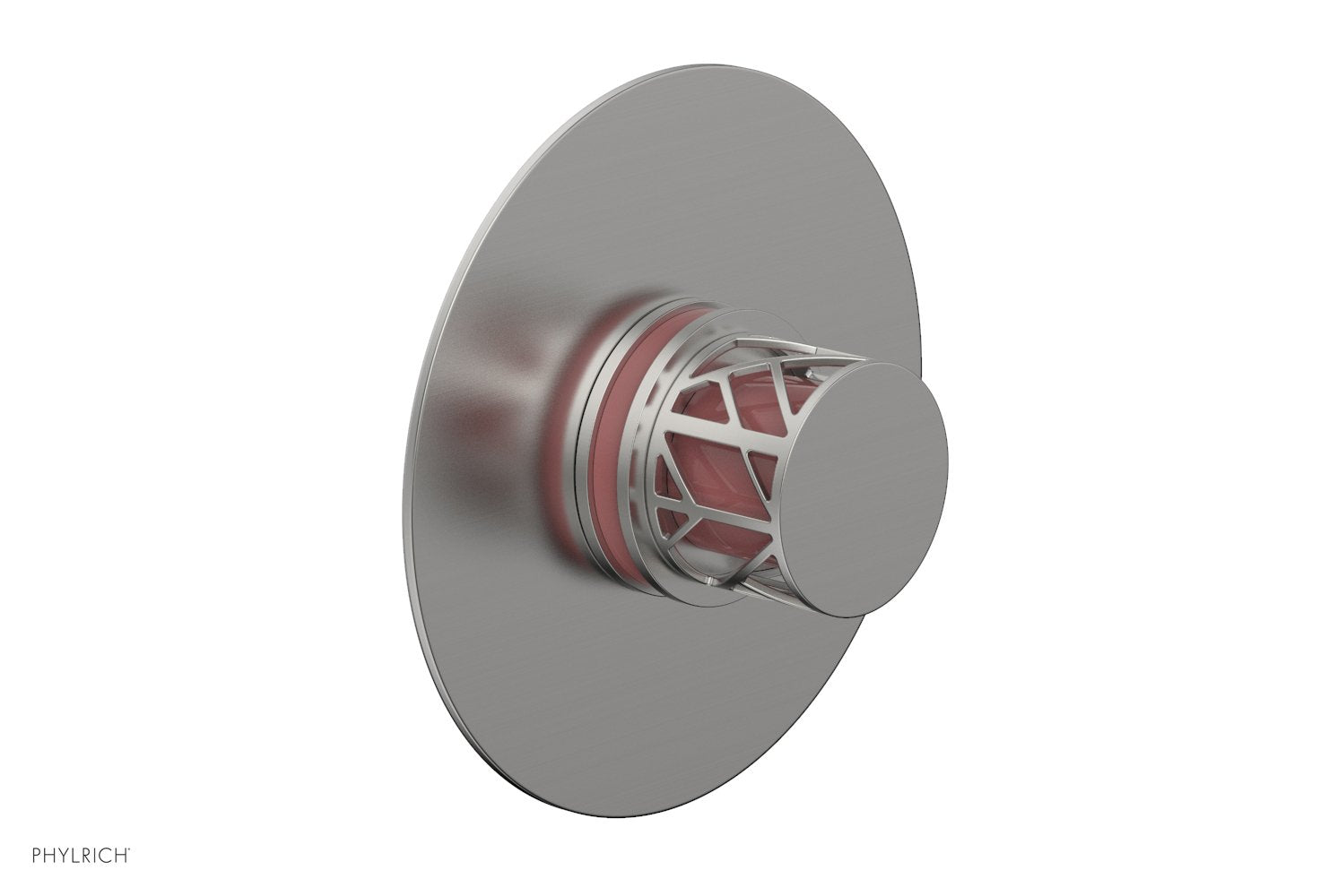 Phylrich JOLIE Pressure Balance Shower Plate & Handle Trim, Round Handle with "Pink" Accents
