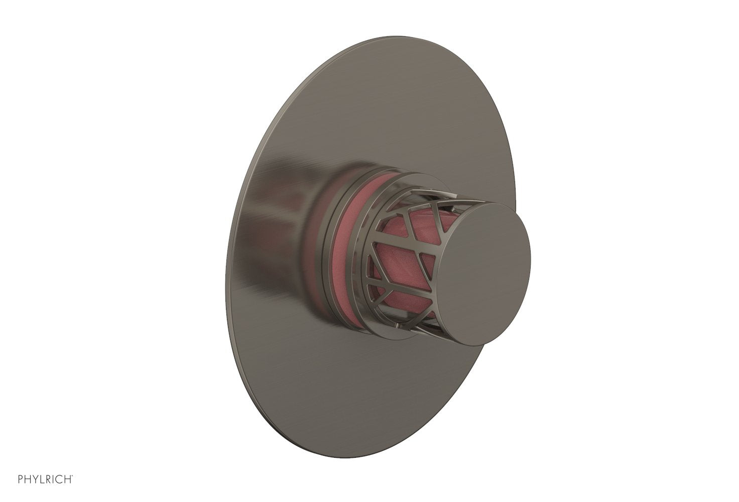 Phylrich JOLIE Pressure Balance Shower Plate & Handle Trim, Round Handle with "Pink" Accents