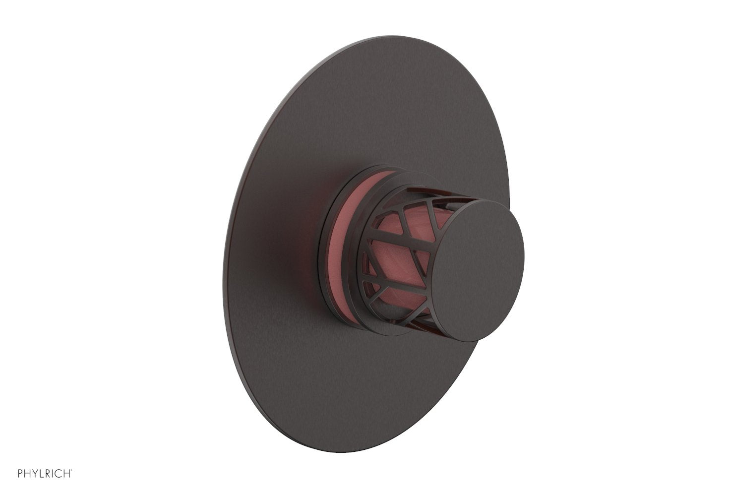 Phylrich JOLIE Pressure Balance Shower Plate & Handle Trim, Round Handle with "Pink" Accents