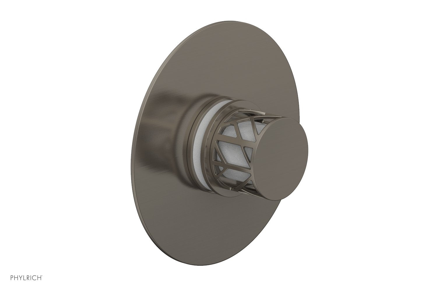 Phylrich JOLIE Pressure Balance Shower Plate & Handle Trim, Round Handle with "White" Accents