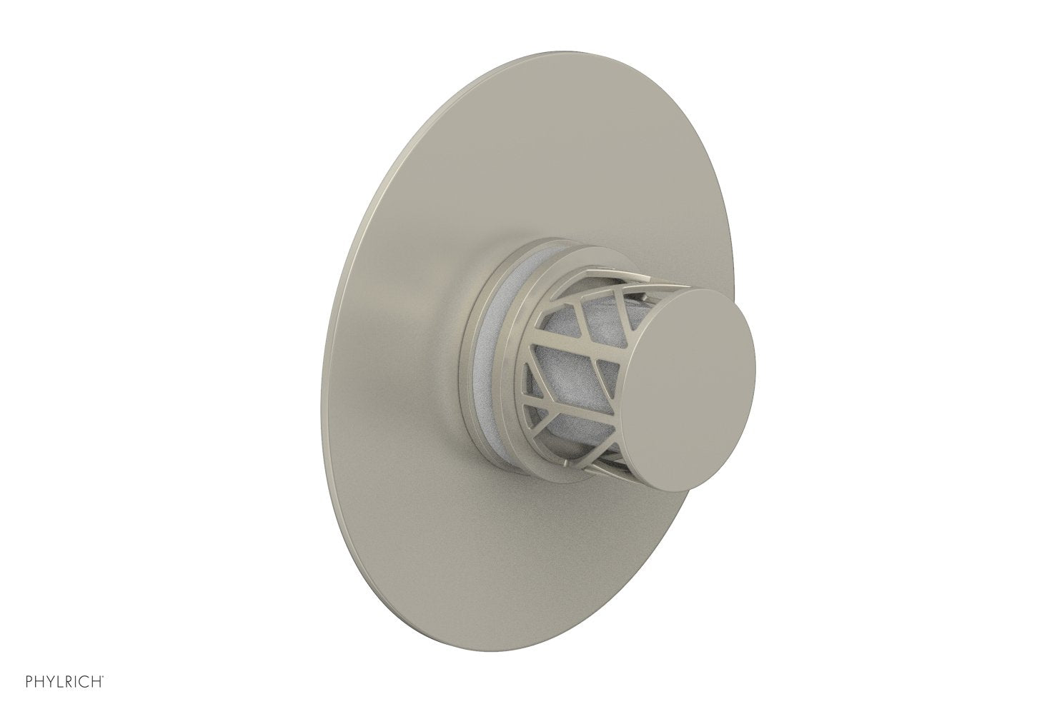 Phylrich JOLIE Pressure Balance Shower Plate & Handle Trim, Round Handle with "White" Accents