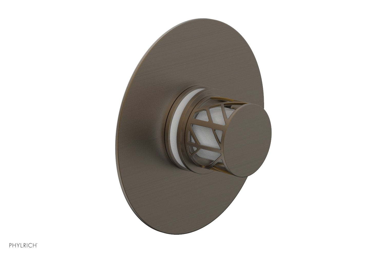 Phylrich JOLIE Thermostatic Shower Trim, Round Handle with "White" Accents