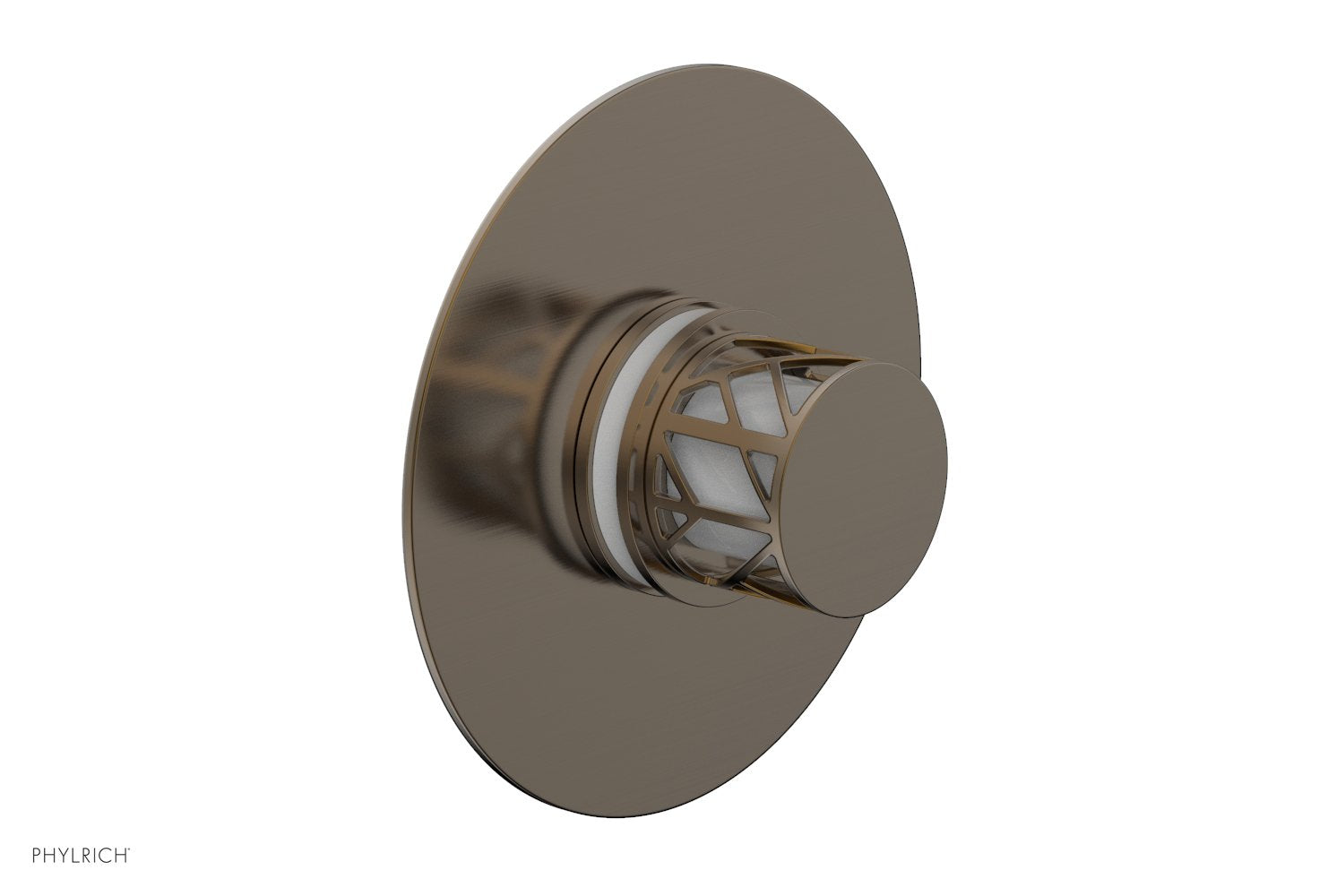 Phylrich JOLIE Pressure Balance Shower Plate & Handle Trim, Round Handle with "White" Accents