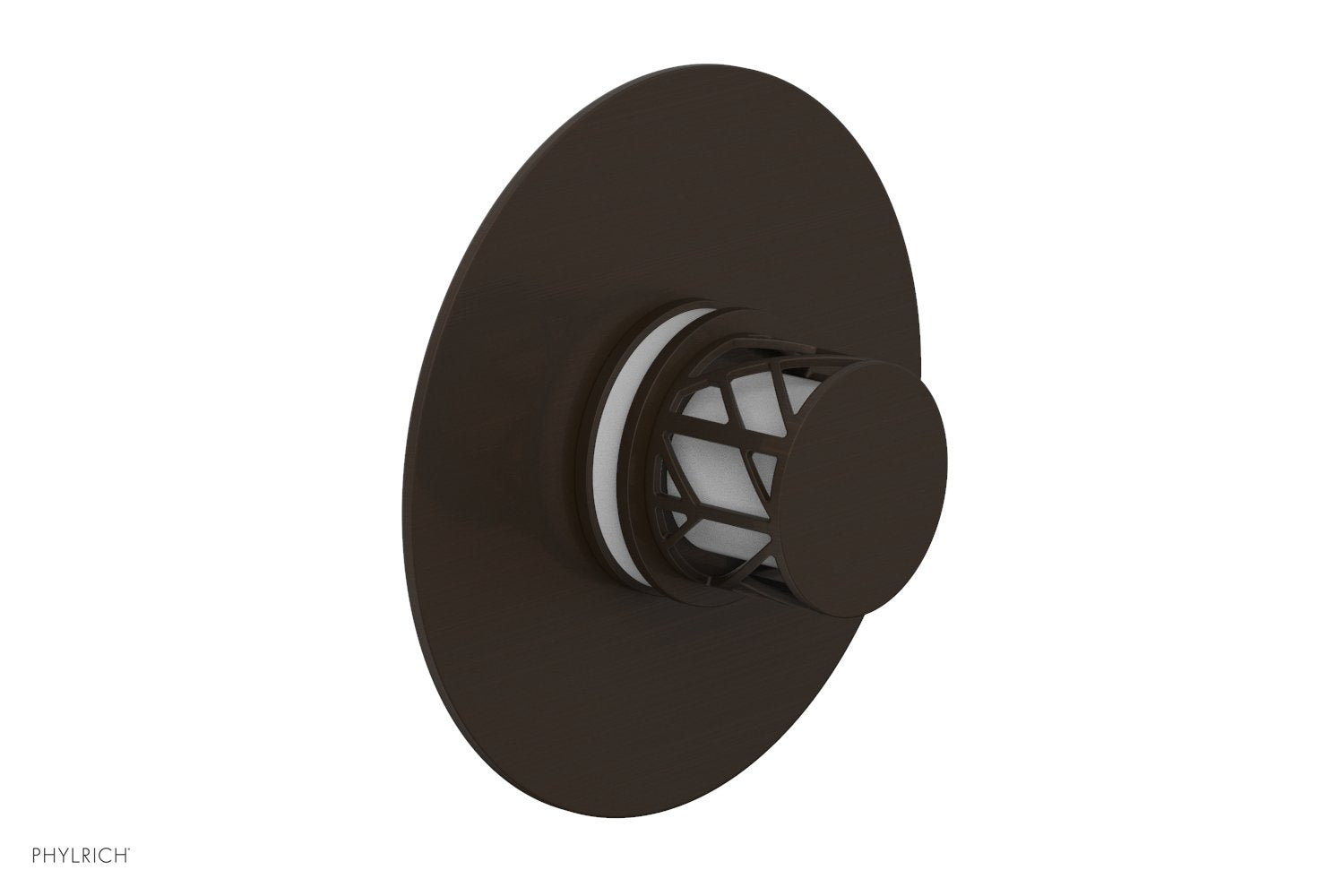Phylrich JOLIE Thermostatic Shower Trim, Round Handle with "White" Accents