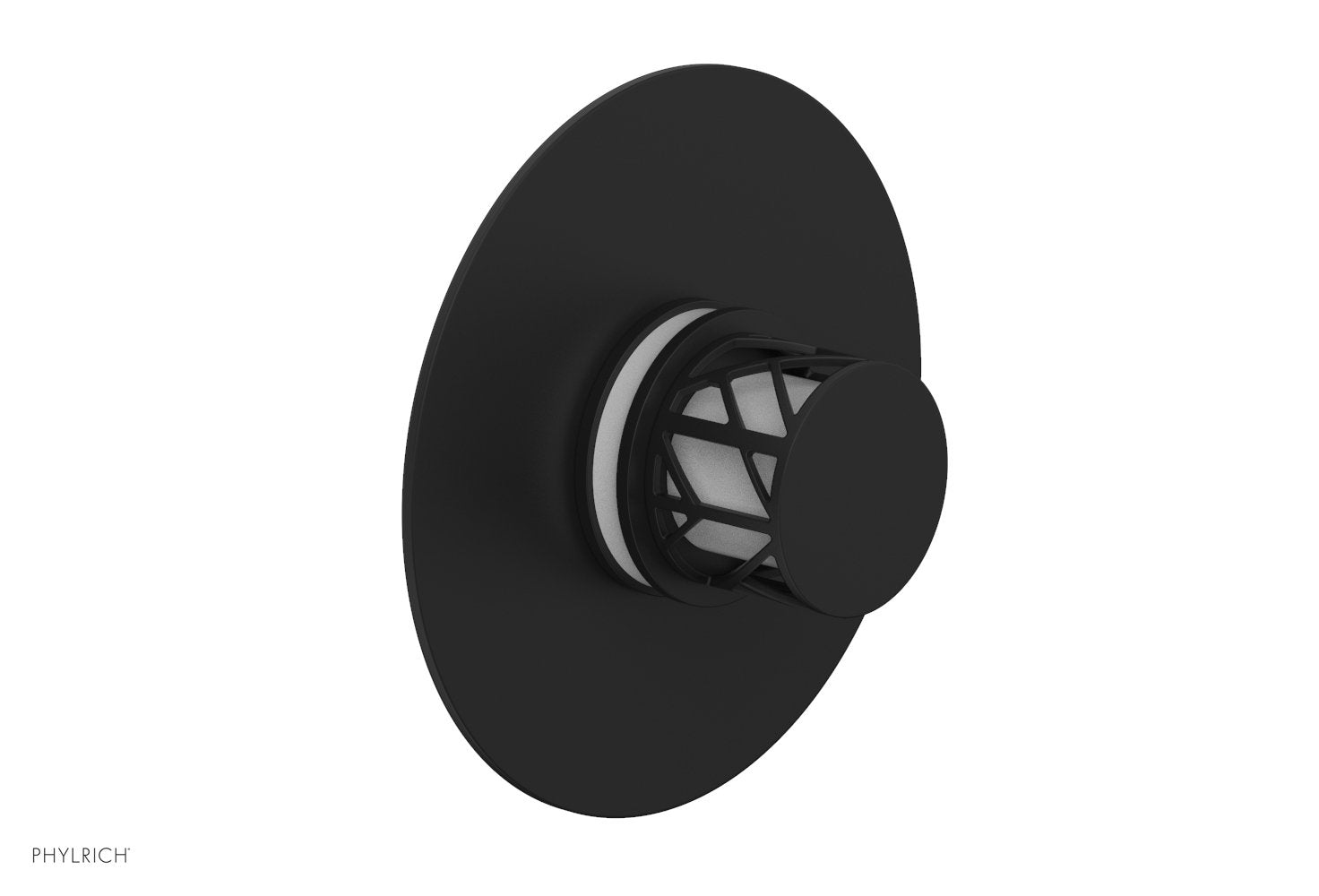 Phylrich JOLIE Thermostatic Shower Trim, Round Handle with "White" Accents
