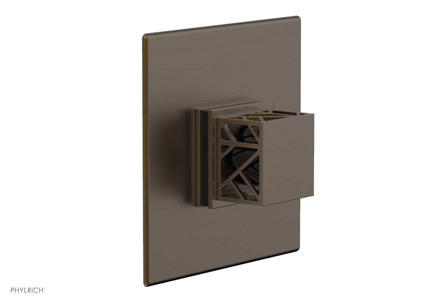 Phylrich JOLIE Thermostatic Shower Trim, Square Handle with "Black" Accents