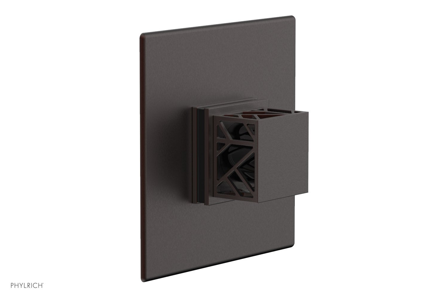 Phylrich JOLIE Thermostatic Shower Trim, Square Handle with "Black" Accents