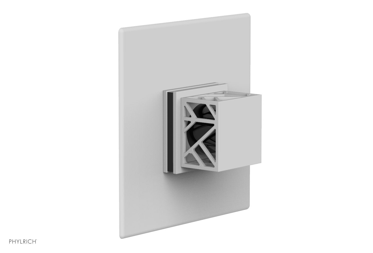 Phylrich JOLIE Thermostatic Shower Trim, Square Handle with "Black" Accents