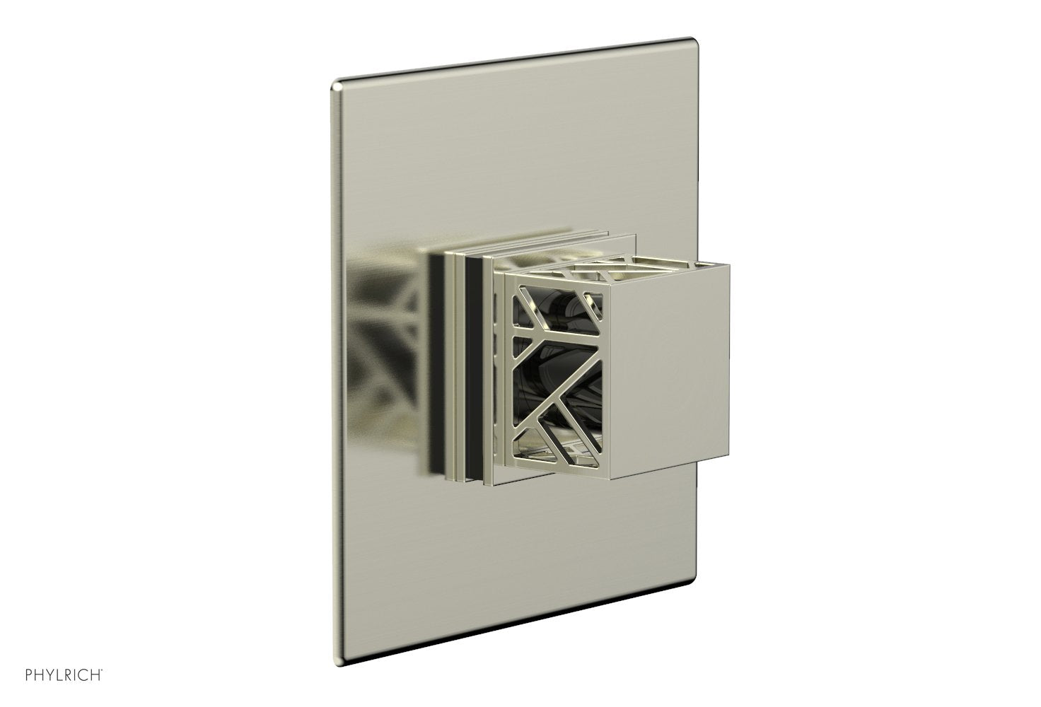 Phylrich JOLIE Thermostatic Shower Trim, Square Handle with "Black" Accents
