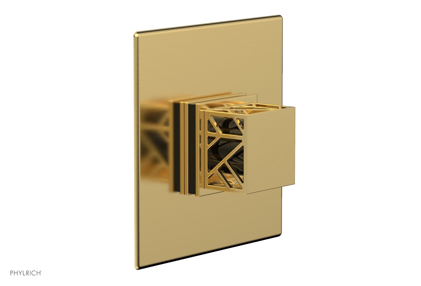 Phylrich JOLIE Thermostatic Shower Trim, Square Handle with "Black" Accents
