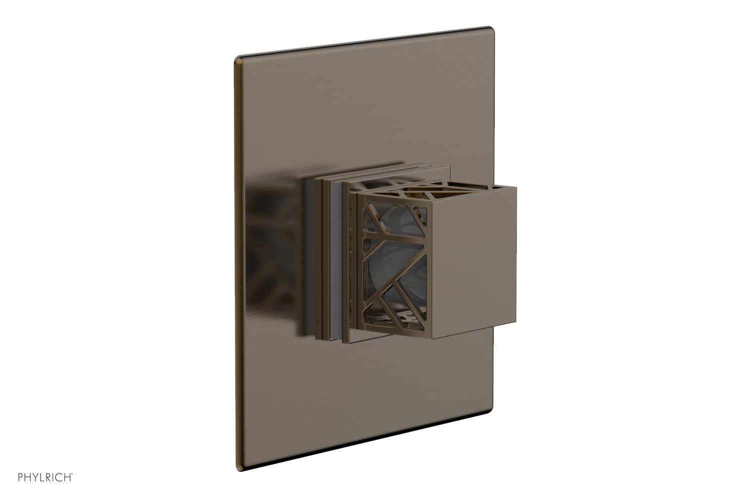 Phylrich JOLIE Pressure Balance Shower Plate & Handle Trim, Square Handle with "Grey" Accents