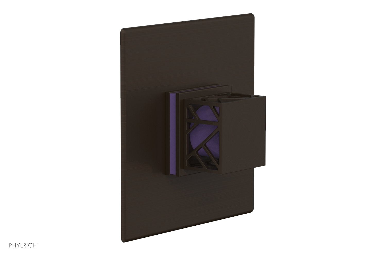Phylrich JOLIE Pressure Balance Shower Plate & Handle Trim, Square Handle with "Purple" Accents