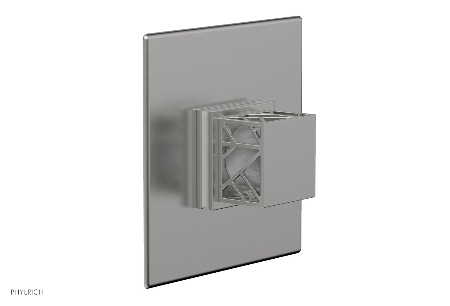 Phylrich JOLIE Pressure Balance Shower Plate & Handle Trim, Square Handle with "White" Accents