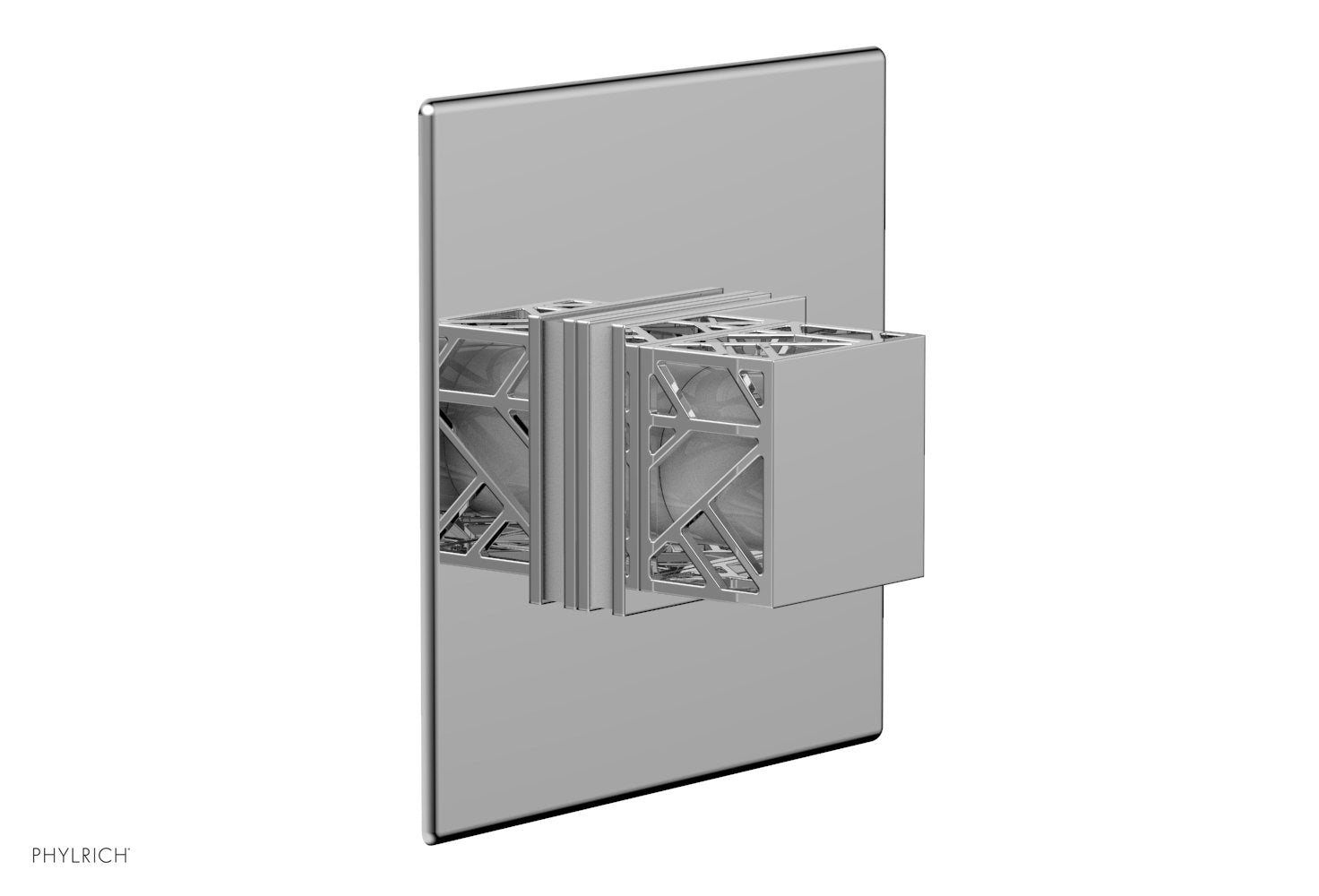 polished chrome shower plate