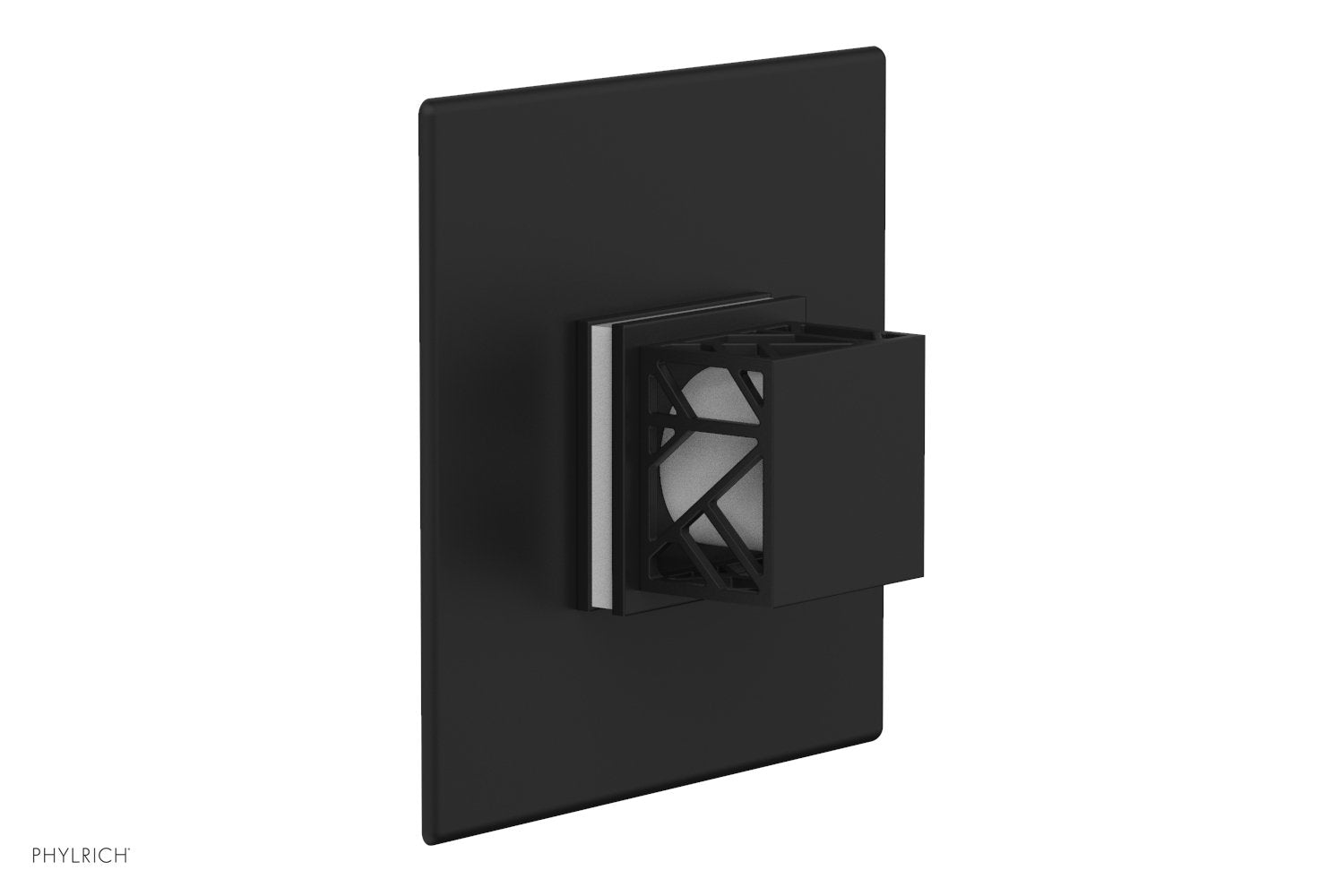 Phylrich JOLIE Pressure Balance Shower Plate & Handle Trim, Square Handle with "White" Accents