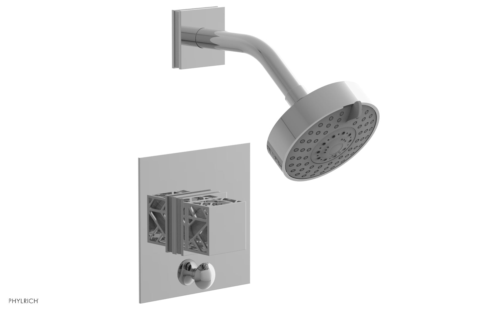 polished chrome shower set