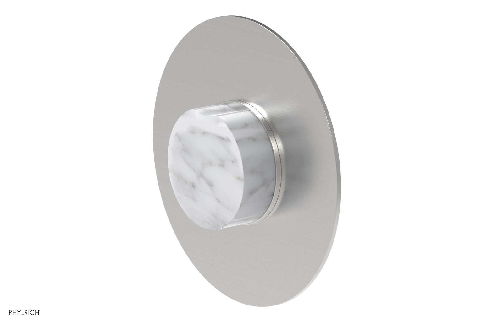 Phylrich CIRC Thermostatic Shower Trim, White Marble Handle
