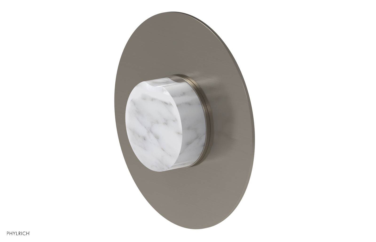 Phylrich CIRC Thermostatic Shower Trim, White Marble Handle