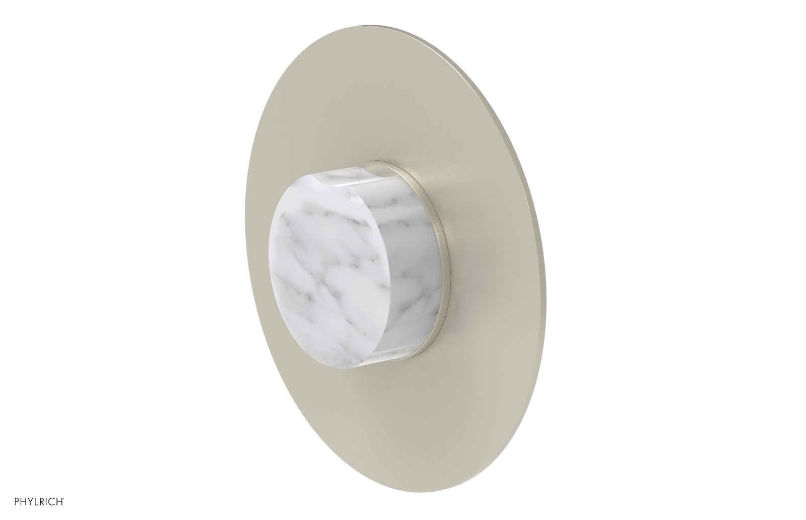 Phylrich CIRC Thermostatic Shower Trim, White Marble Handle