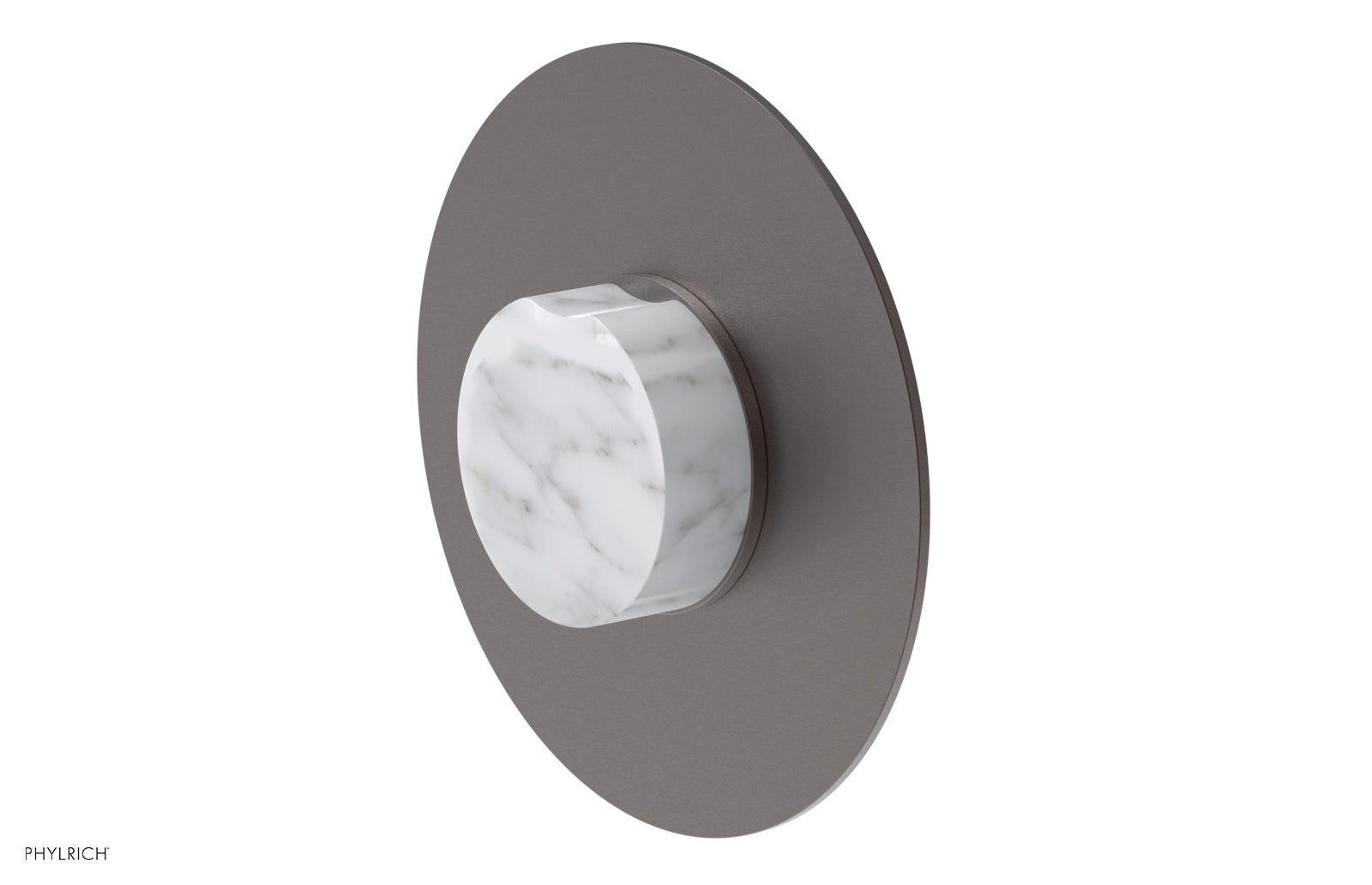 Phylrich CIRC Thermostatic Shower Trim, White Marble Handle