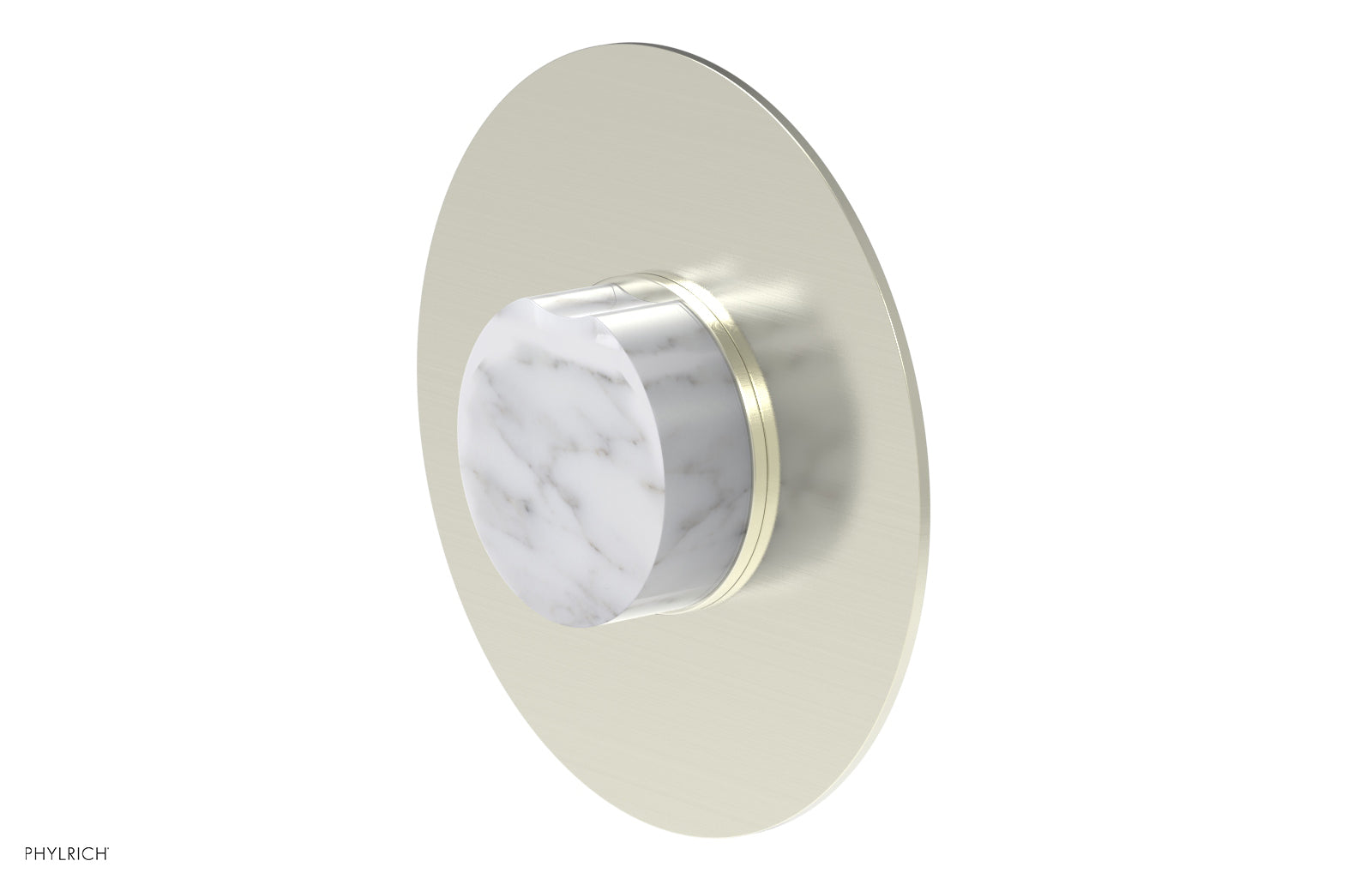 Phylrich CIRC Thermostatic Shower Trim, White Marble Handle