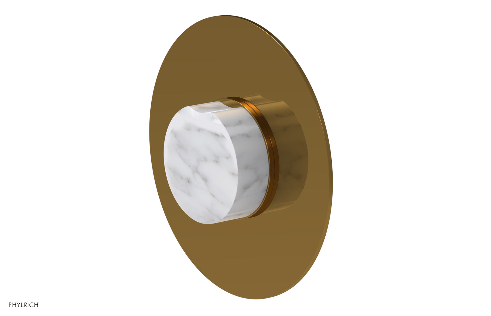 Phylrich CIRC Thermostatic Shower Trim, White Marble Handle