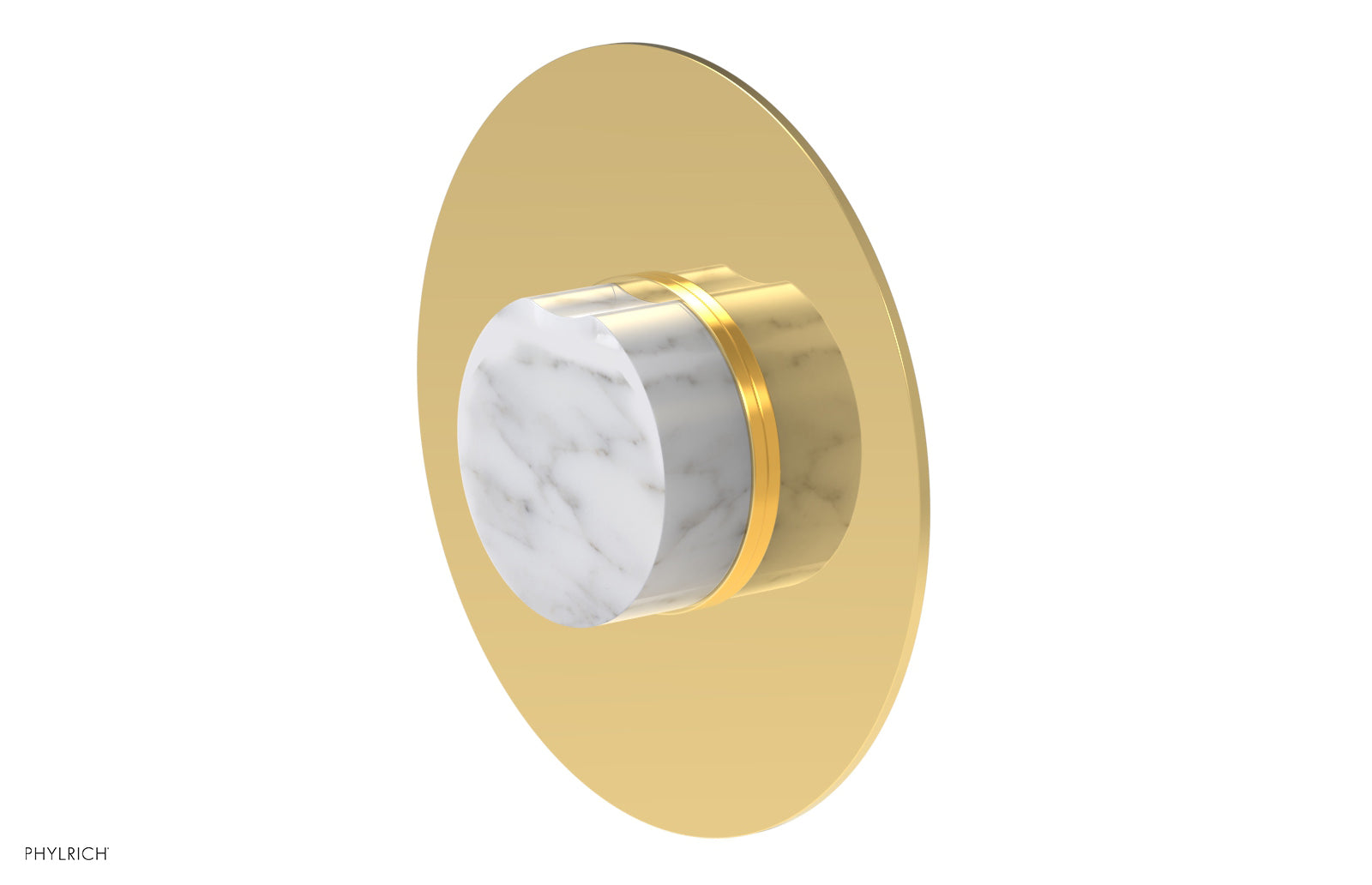 Phylrich CIRC Thermostatic Shower Trim, White Marble Handle