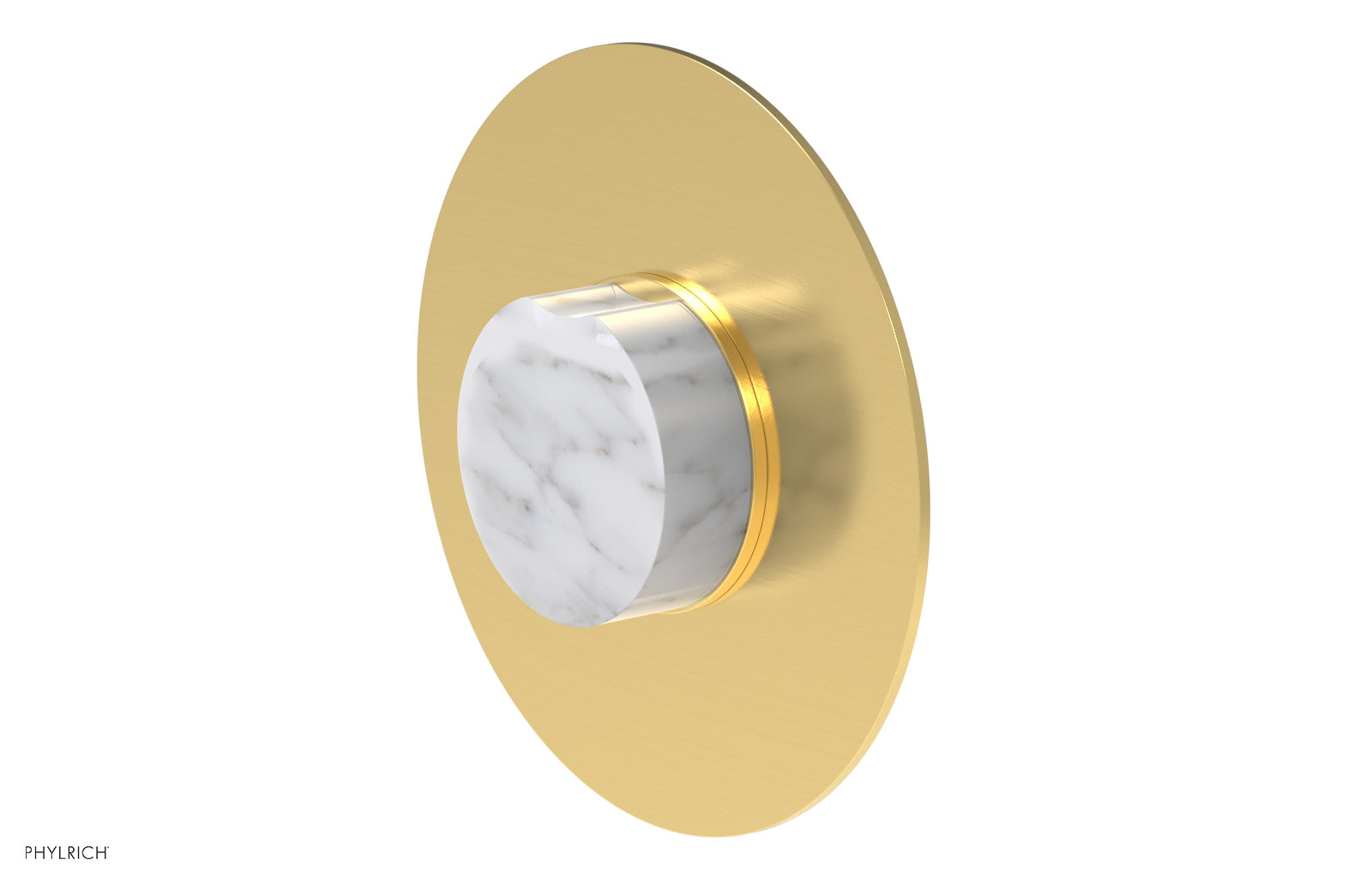 Phylrich CIRC Thermostatic Shower Trim, White Marble Handle