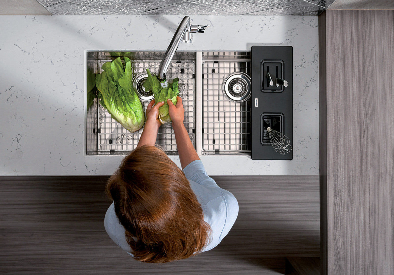 satin polish stainless steel sink
