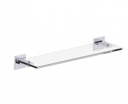 polished chrome glass shelf