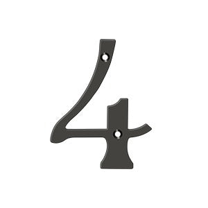 Deltana 4" Solid Brass Number 4