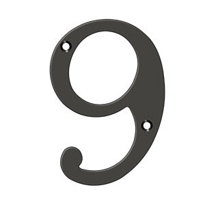 Deltana 6" Solid Brass Number 9