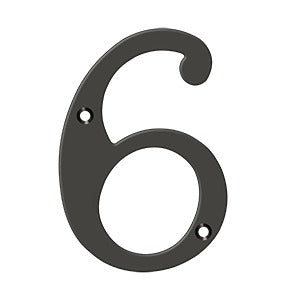 Deltana 6" Solid Brass Number 6